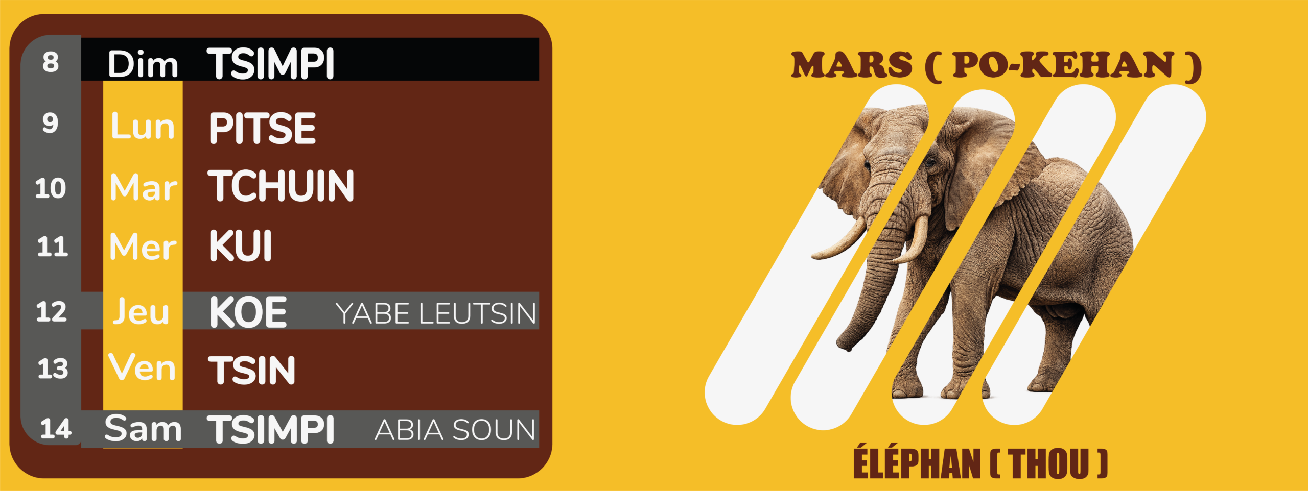 Calendrier-Akye 2 mois de Mars