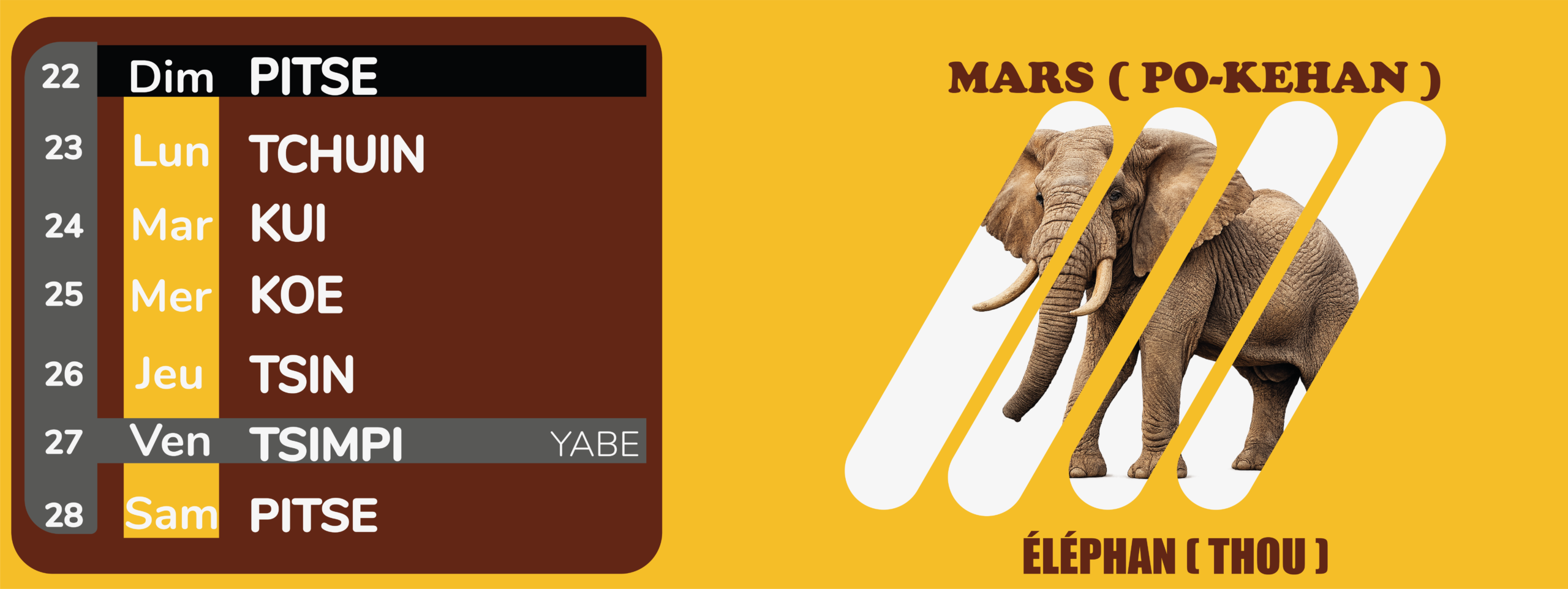 Calendrier-Akye 4 mois de Mars