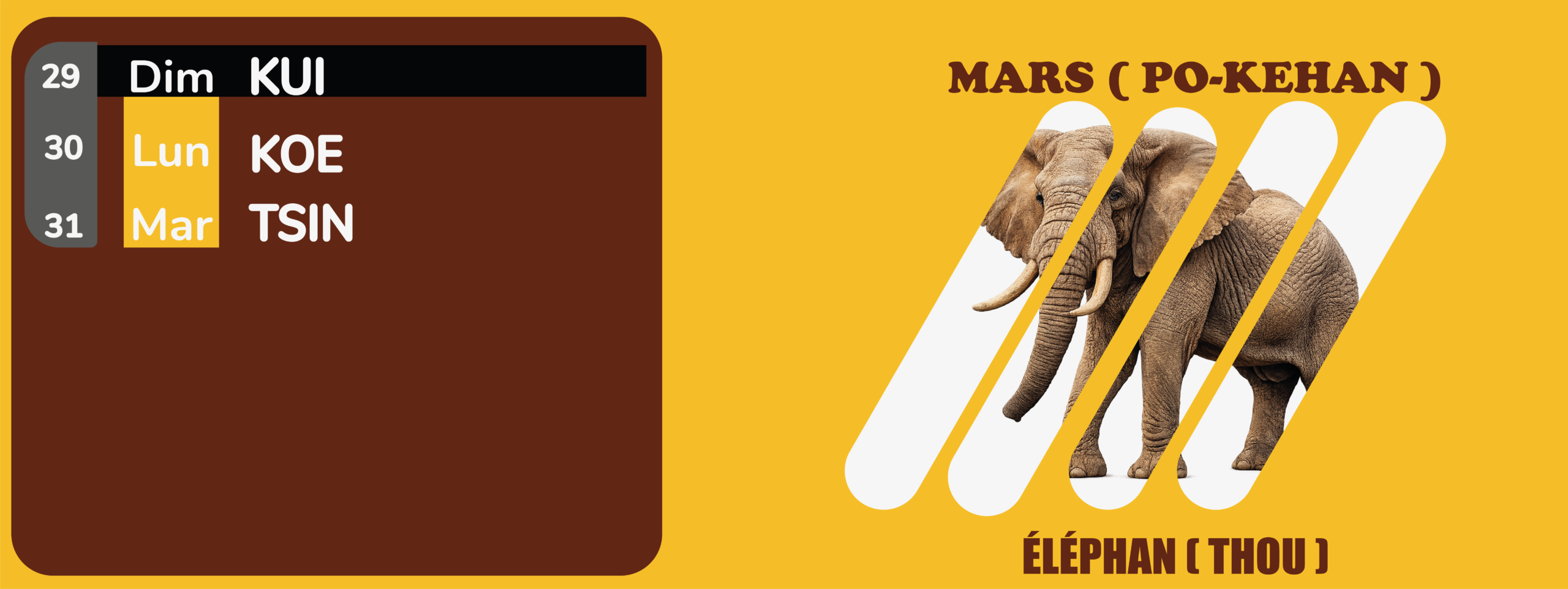 Calendrier-Akye 5 mois de Mars