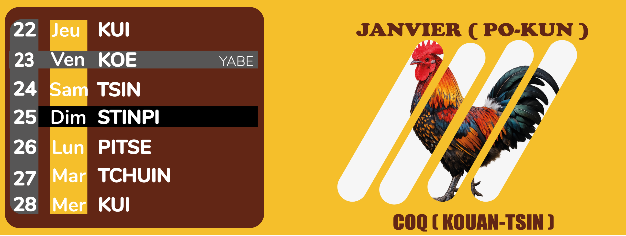 calendrier-akye Janvier 4ème semaine