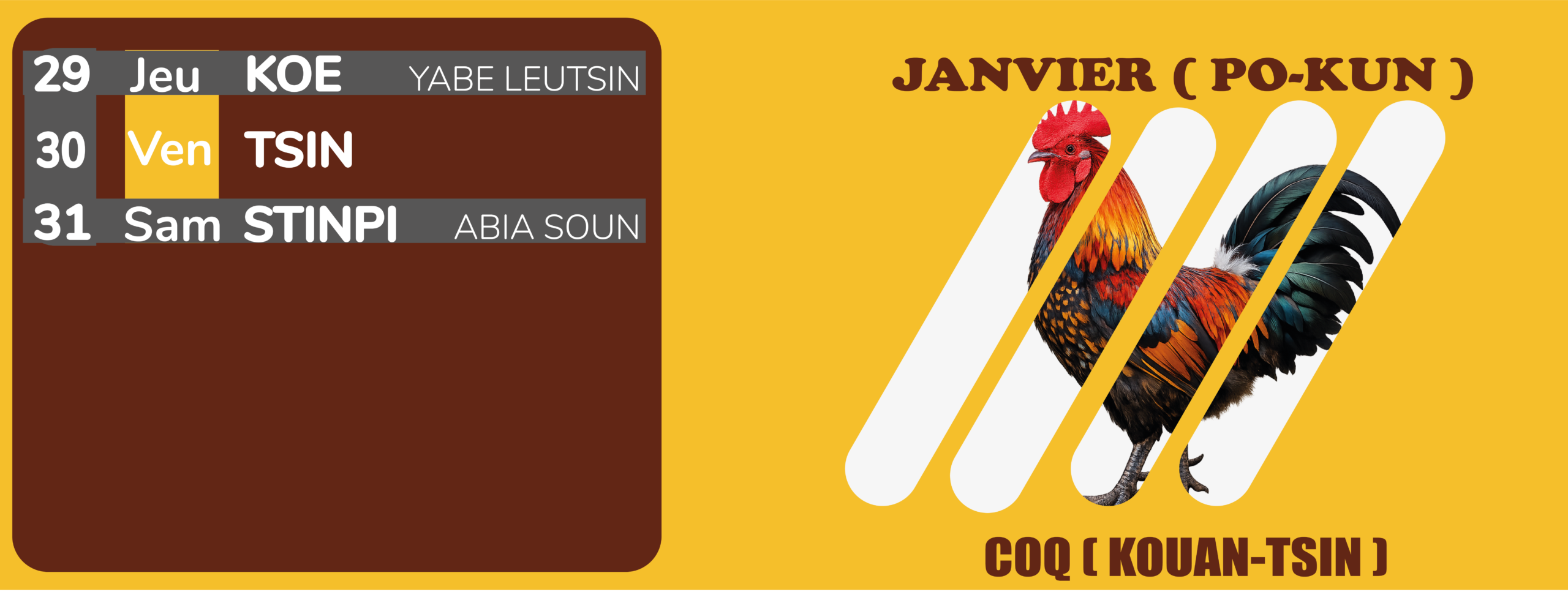 calendrier-akye Janvier 5ième semaine