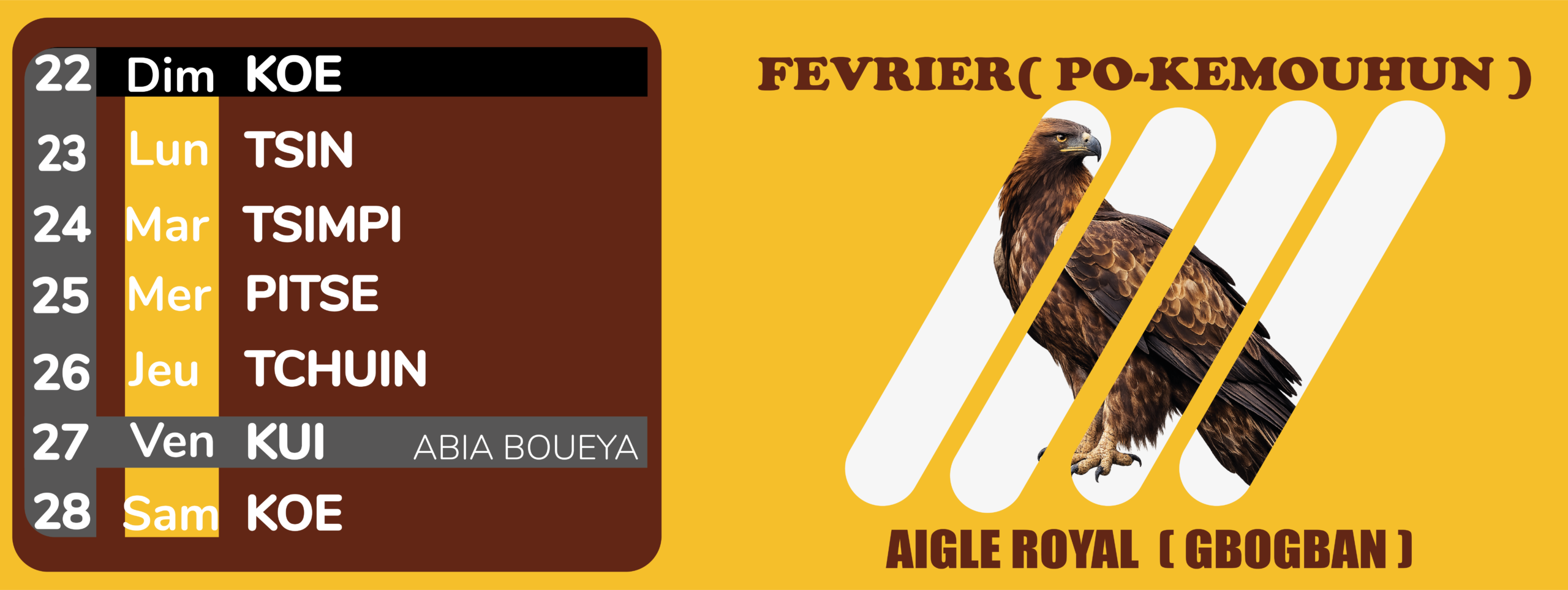 calendrier-akye février 4 tième semaine