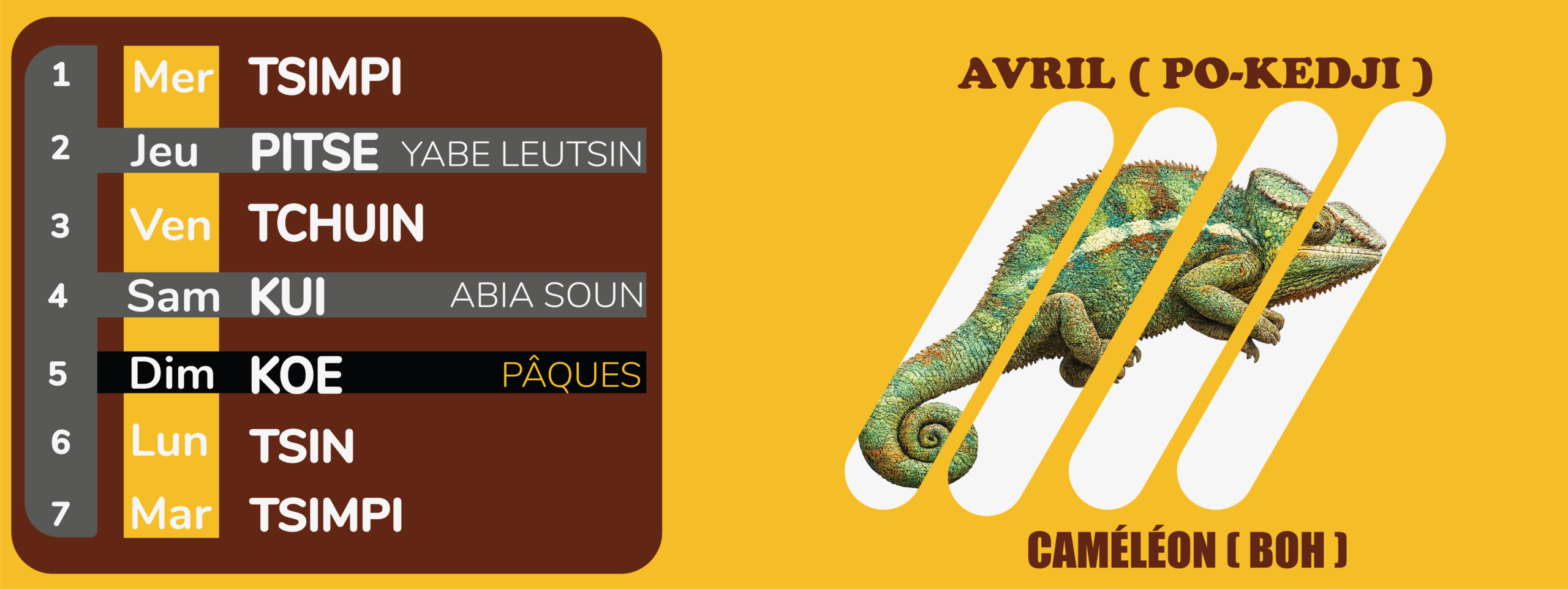 Calendrier-Akye AVRIL PRE SEMAINE