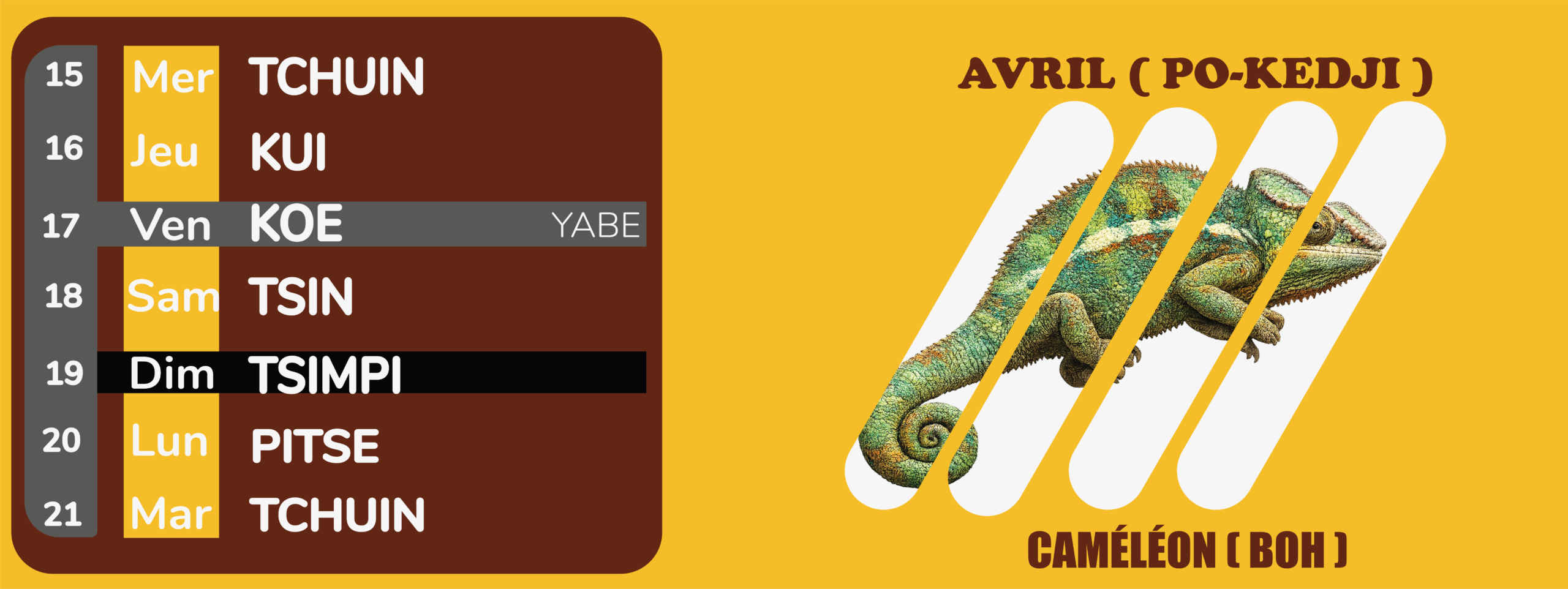 Calendrier-Akye AVRIL TROI SEMAINE