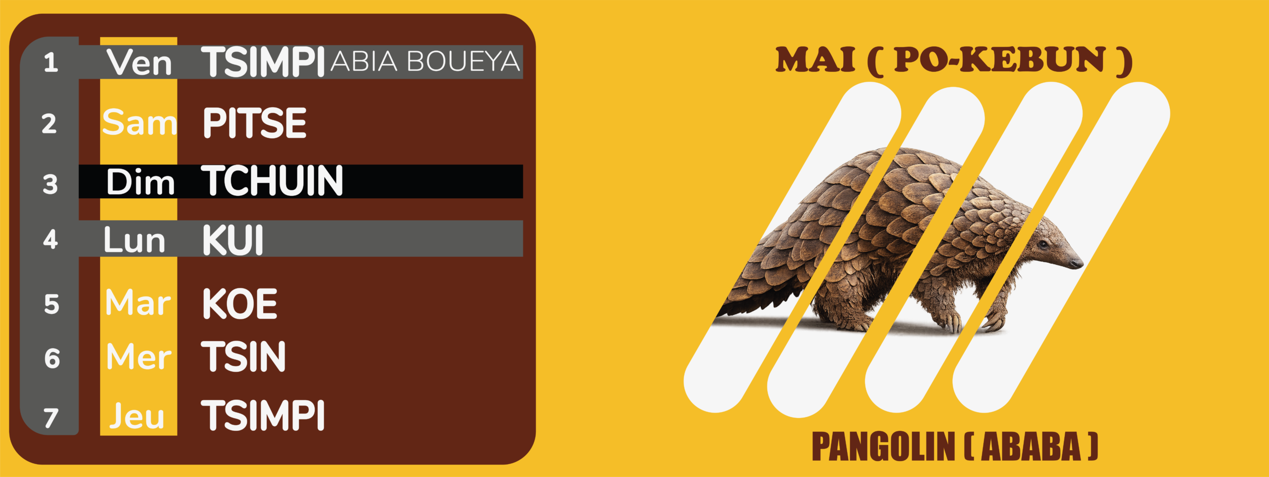 Calendrier-Akye MOIS DE MAI 1E SEMAINE