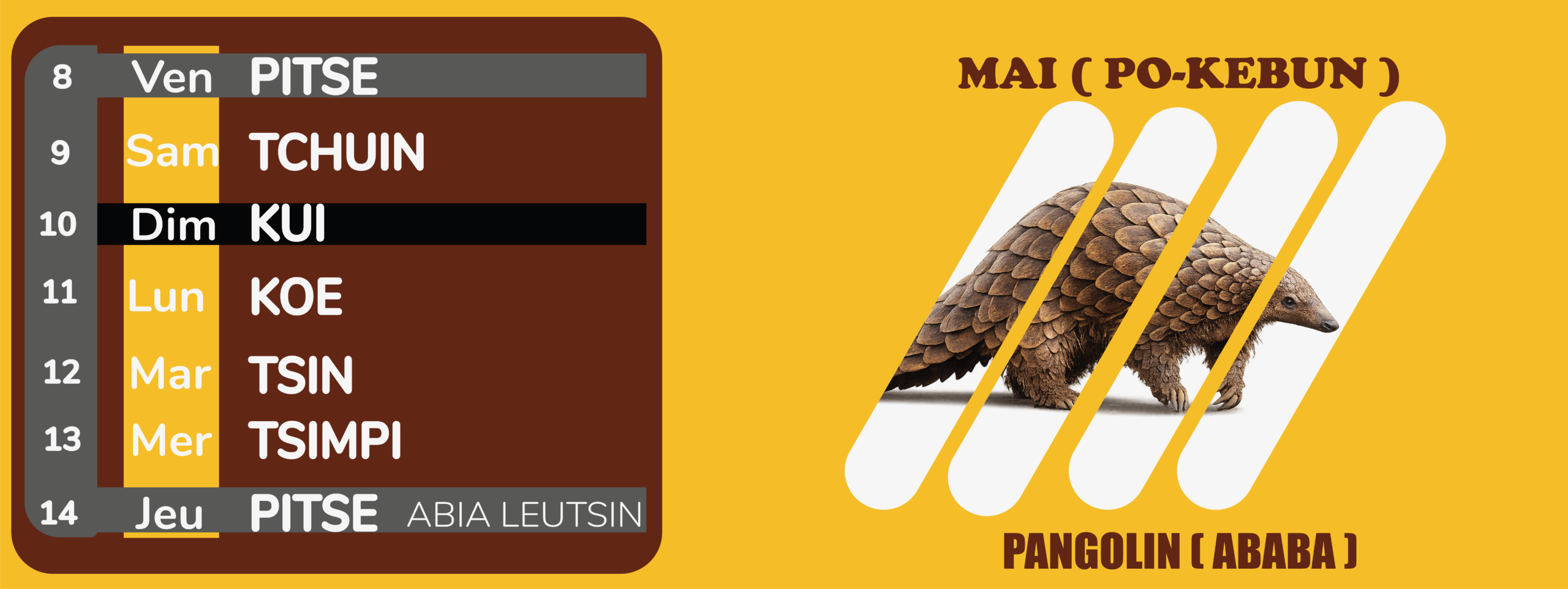 Calendrier-Akye MOIS DE MAI 2E SEMAINE